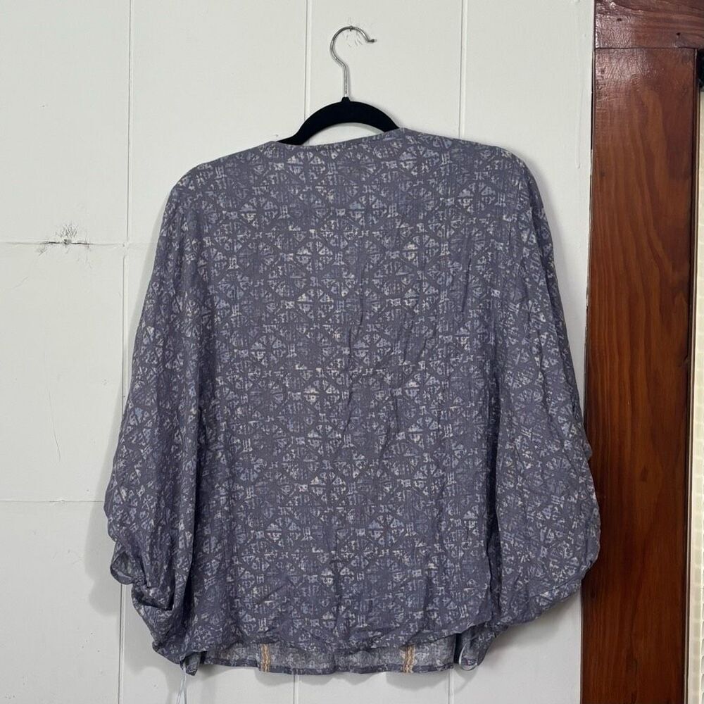 Savanna Jane Blue Embroidered‎ Boho Dolman Sleeve Top Small - Picture 5 of 5